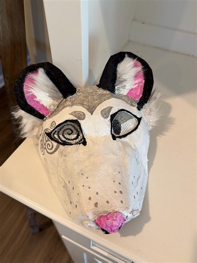 White and Gray Cosplay Mouse Mask - Etsy