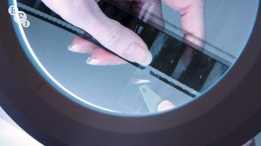 We show you how our film conservation experts repair damaged perforations on a film print. | BFI