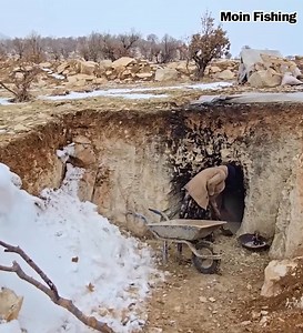 46K views · 531 reactions | Digging a tunnel house and blizzard_ snow storm and mother tuft | Moin Fishing | Facebook
