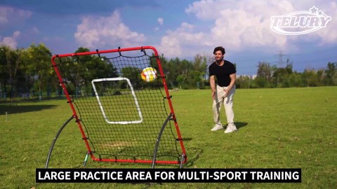 Heavy Duty Baseball Rebounder Net 4x4.5 FT Pitchback with 3 Adjustable Angles, Baseball and Softball Bounce Back Net for Ground, Line Drive, Fly Ball Return Settings Fielding Trainer