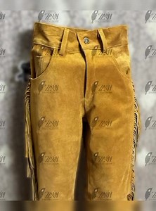 Handmade Suede Leather Western Pants: Native Style Fringed Cowboy Look - Etsy