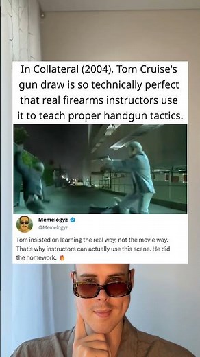 In Collateral (2004), Tom Cruise’s gun draw is so perfect it’s used for training