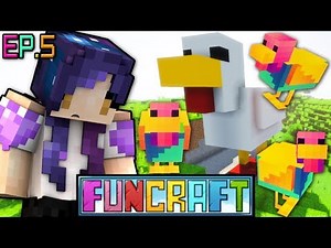 RAINBOW Chicken Dungeon & Getting Wings!! | FunCraft Minecraft Ep. 5