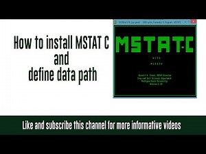 How to download & install or unzip MSTAT C and define data path