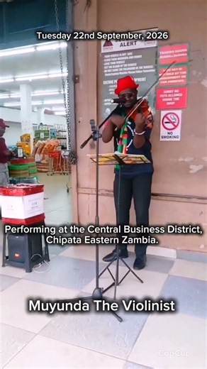 Performing at the Central Business District of Chipata City, Eastern Zambia. #MuyundaTheViolinist