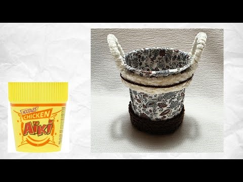 DIY Basket from Instant Noodle Containers | Recycled Home Decor