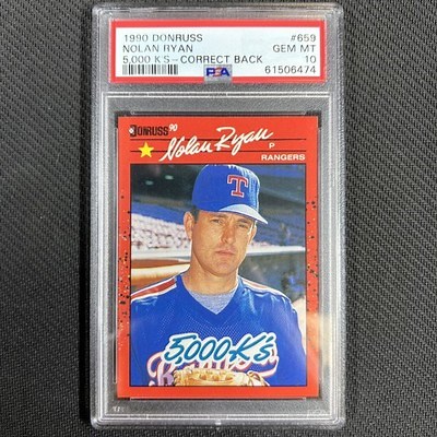 Nolan Ryan 659 PSA 10 1990 Donruss 5,000 K'S Correct Back Baseball Rangers | eBay