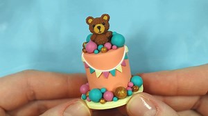 26K views · 675 reactions | Cute cake with Teddy bear笠 Made from polymer clay. | Sweetminidollhouse | Facebook