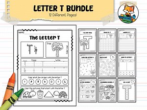 Letter T Alphabet Worksheet Bundle - 24 Pages - Preschool / Prek - Kindergarten - Handwriting - Coloring - Printable Activity Worksheet - Etsy Australia