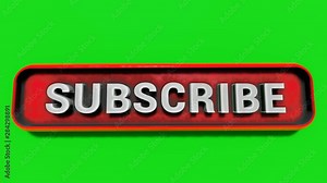 Subscribe button letters drop on the red button