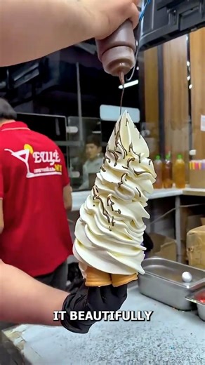 This Worker Made an Ice Cream Mountain on Four Cups 🍦😱 #shorts