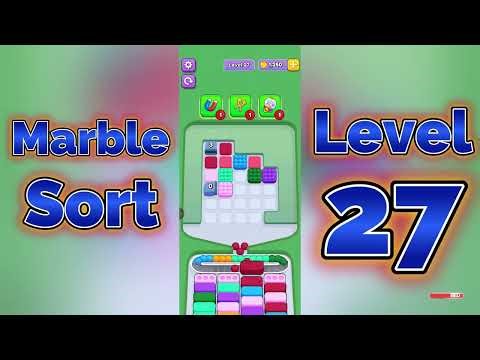 Marble Sort Level 27 Walkthrough 🟢🔵 | Color Marble Sorting Puzzle | Mini Boss
