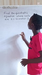 21K views · 688 reactions | How to find quadratic equation | Heritage Ben | Facebook