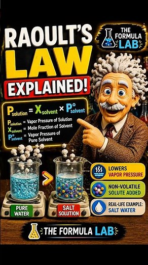 ✅ RAOULT’S LAW EXPLAINED | THE FORMULA LAB | #raoultslaw