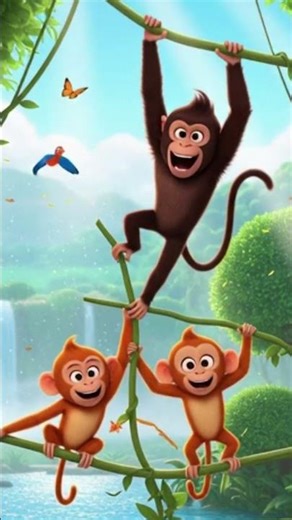 Five Little Monkeys Jungle Adventure | Fun Kids Nursery Rhyme & Monkey Poem