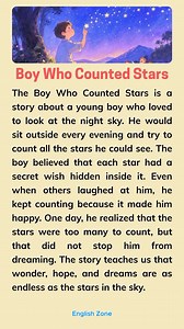 Boy 👦 Who Counted Stars ✨ || Improve Your English Reading Skill 📖 #countstars #StarsEverywhere #English #learnenglish #reading | English Zone
