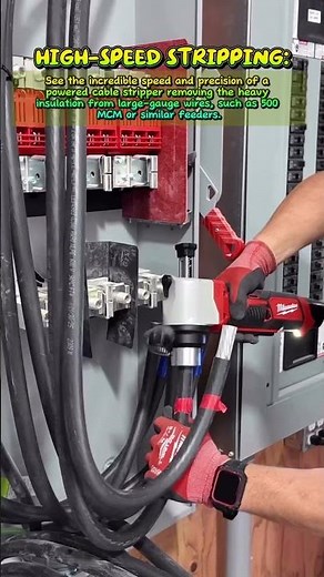 Watch an Electrician Strip a 500 MCM Cable in Seconds! 🤯 Tool Talk | Power Gear #shortsfeed