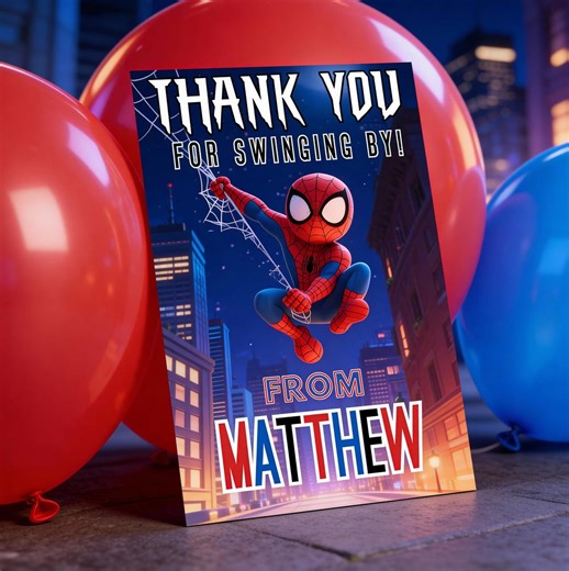 Spiderman Thank You Card Editable Superhero Spider Man Thankyou Template Digital Download - Etsy Australia