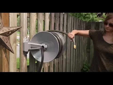 Strongway Parallel or Perpendicular Wall-Mount Garden Hose Reel - Holds 150ft. x 5/8in. Hose