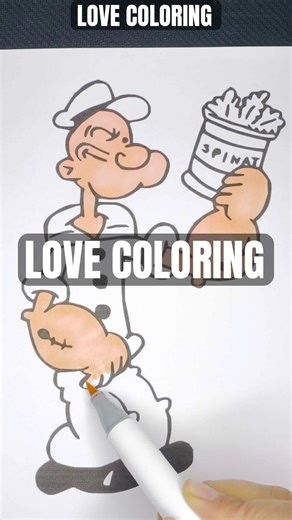 Coloring POPEYE #shorts #popeye #popeyethesailor #art #drawing