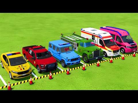 TRANSPORTING POLICE CARS, FIRE DEPARTMENT, AMBULANCE VEHICLES WITH MAN TRUCKS ! Farming Simulator 25
