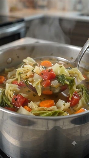 Cozy Homemade Cabbage Soup 🍲 #recipe #youtubeshorts #mediterraneandiet