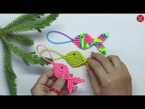 Macrame tutorial | Macrame Keychain Fish Pattern | Fish keychain