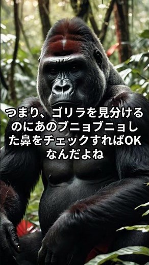 ゴリラの驚くべき特徴：鼻紋は人間の指紋のようにユニーク #雑学 #生態解説 #animals #変な生き物 #自然 #動物 #生き物 #いきもの