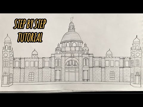 Victoria Memorial drawing / How to draw Victoria Memorial sketch , kolkata /Famous monument drawing