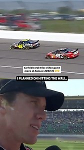 Carl Edwards’ attempt to pass Jimmie Johnson at Kansas in 2008 didn’t go as planned. #NASCAR | NASCAR on USA