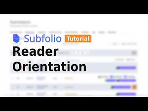 Learning Subfolio: Reader Orientation