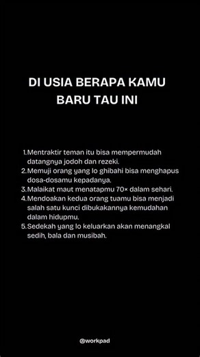 Workpad | Diusia berapa kamu bau tau ini? | Instagram