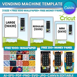 Editable Vending Machine Template: 1000  Wallpapers, Canva, Cricut (digital Download) - Etsy