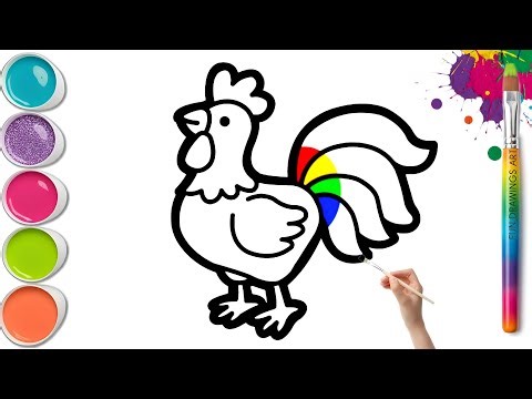 Colorful Rooster Drawing 🐓🌈 Draw and Paint a Colorful Rooster Easy Step by Step Tutorial