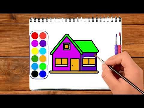 Comment dessiner et colorier une maison | How to draw and color a House