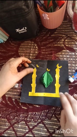 colour paper madina craft#islamic craft#islamic calligraphy #islamic vidros#art₹shorts₹viralvideo