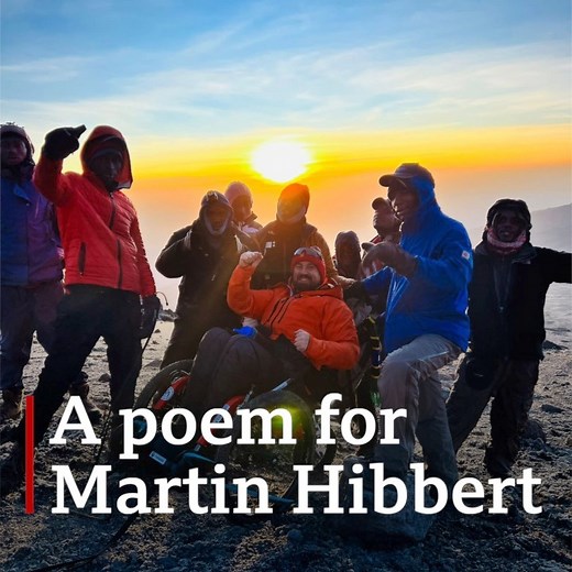 To celebrate Manchester Arena survivor Martin Hibbert reaching the summit of Mount Kilimanjaro, poet Tony Walsh has written something very special 👏 Watch on #BBCBreakfast ⬇️ | BBC Breakfast