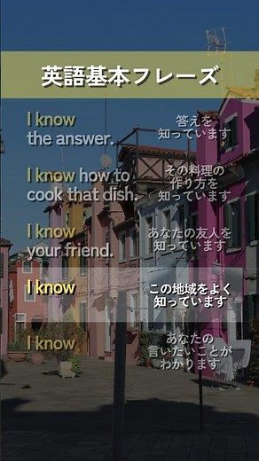 【英語基本フレーズ No.036】I know ～. （～を知っています）