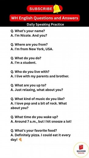 WH English Questions and Answers 💡| Daily English Speaking Practice #shorts #spokenenglish #esl