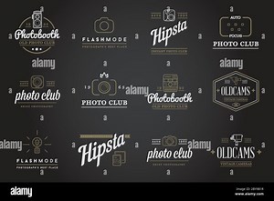 Set of Vector Photo Camera Photography Elements and Video Camera Icons Illustration can be used as Logo or Icon in premium quality Stock Vector Image & Art - Alamy
