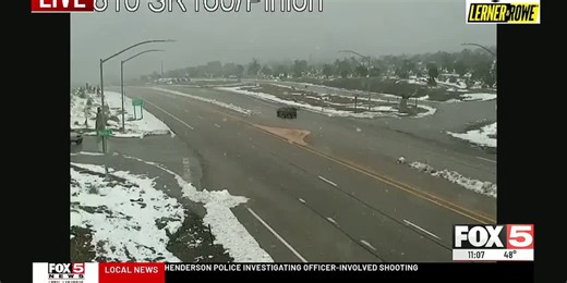 Snow falls in Mountain Springs area near Pahrump