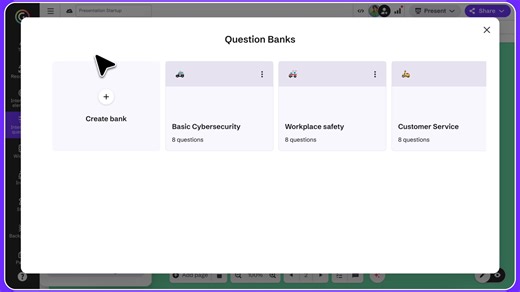 🎉 Nouveauté Genially ! Vous pouvez désormais créer, stocker et gérer un ensemble de questions réutilisables directement dans Genially grâce aux Banques de questions interactives. 🫶 Créez vos évaluations ou quiz avec l’IA, ou importez vos propres questions depuis un fichier Excel. 🫶 Organisez vos questions par thème ou par niveau de difficulté. 🫶 Réutilisez-les dans différentes activités pour gagner du temps. 🫶 Adaptez et personnalisez les expériences d’apprentissage — le tout depuis l’édite