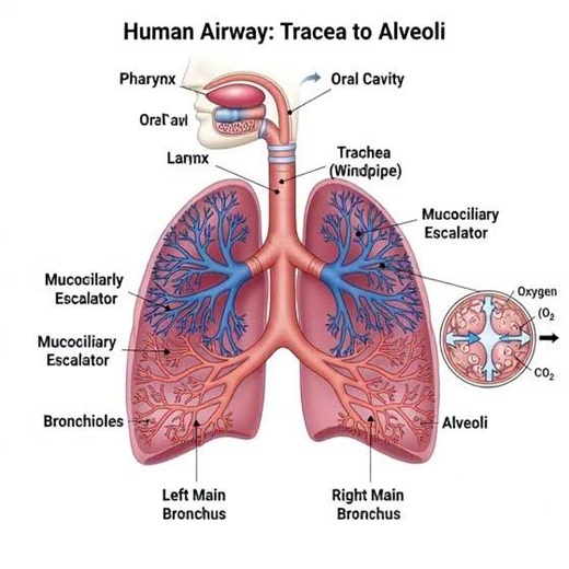 #### movement of the air through the windpipe(Trachea12cm)to the alveoli####Human RS