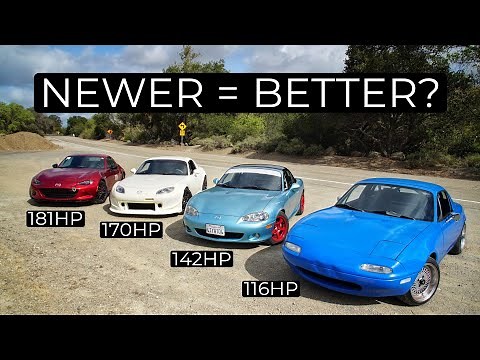 Mazda MX-5 Miata NA vs NB vs NC vs ND - Head to Head Review!