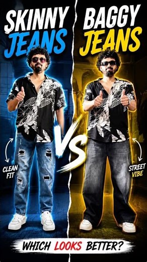 Skinny vs. baggy jeans outfits fashion #mensfashion #baggyjeans #fashion