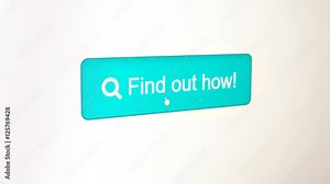 Mouse cursor clicking on a Find out How - Call to action button, shot close up in multiple colors and background, visible screen pixels