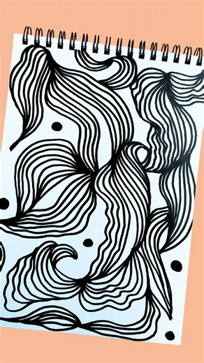 Arte abstracto en tinta negra y movimiento orgánico