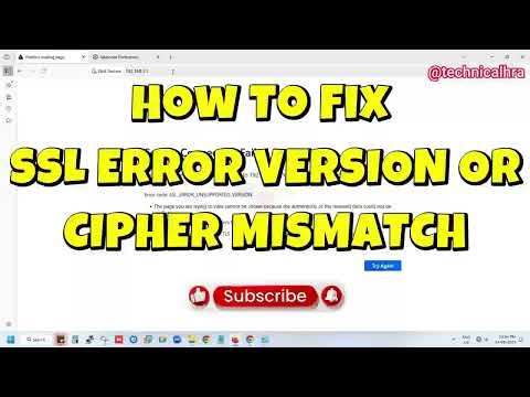 How To Fix SSL_ERR_VERSION_OR_CIPHER_MISMATCH #tipsandtricks #tips