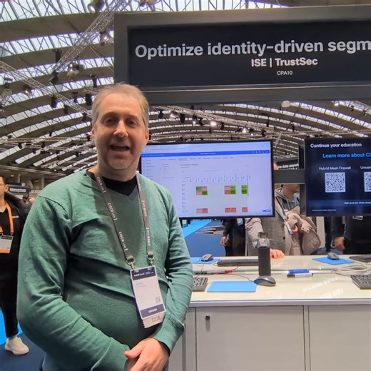 Cisco Security on Instagram: "Attention network professionals—stop guessing how to solve segmentation and see it in action. 🔊 Watch as Jacob Schneider, Solutions Engineer, shares how to achieve segmentation that can cross boundaries using the ISE TrustSec matrix. Stay tuned throughout the day for live coverage! #CiscoLiveEMEA #ISE #TrustSec"