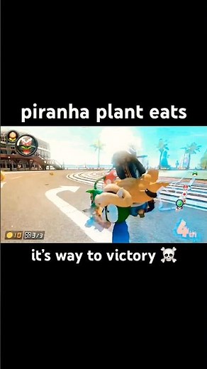piranha plant eats EVERYTHING #mario #mariokart #mariokart8deluxe #nintendo